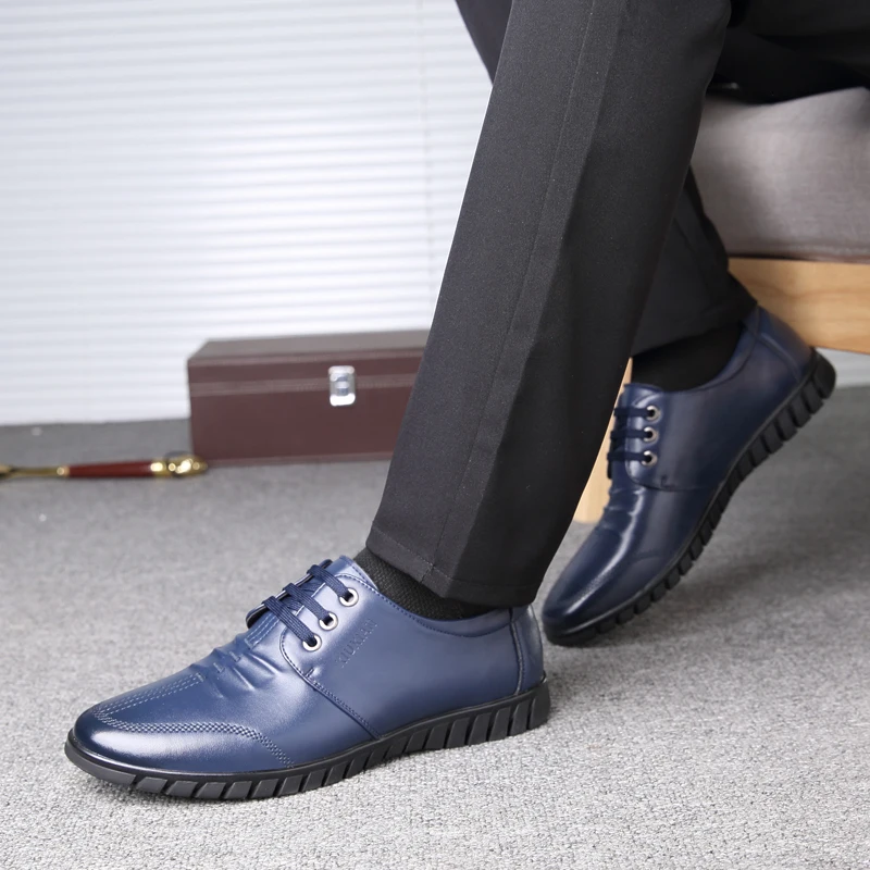 Туфли Misalwa мужские увеличивающие рост на шнуровке кожа Повседневная Роскошная