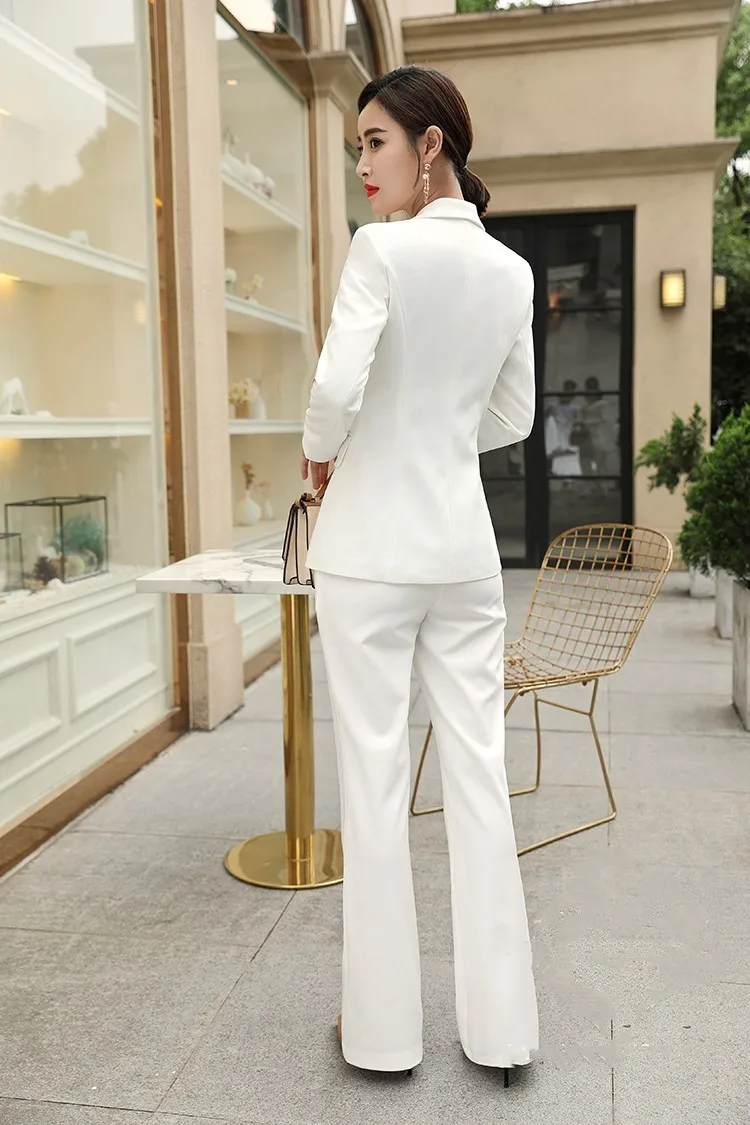 Женские костюмы с блейзером комплект из двух предметов однотонные рабочие брюки