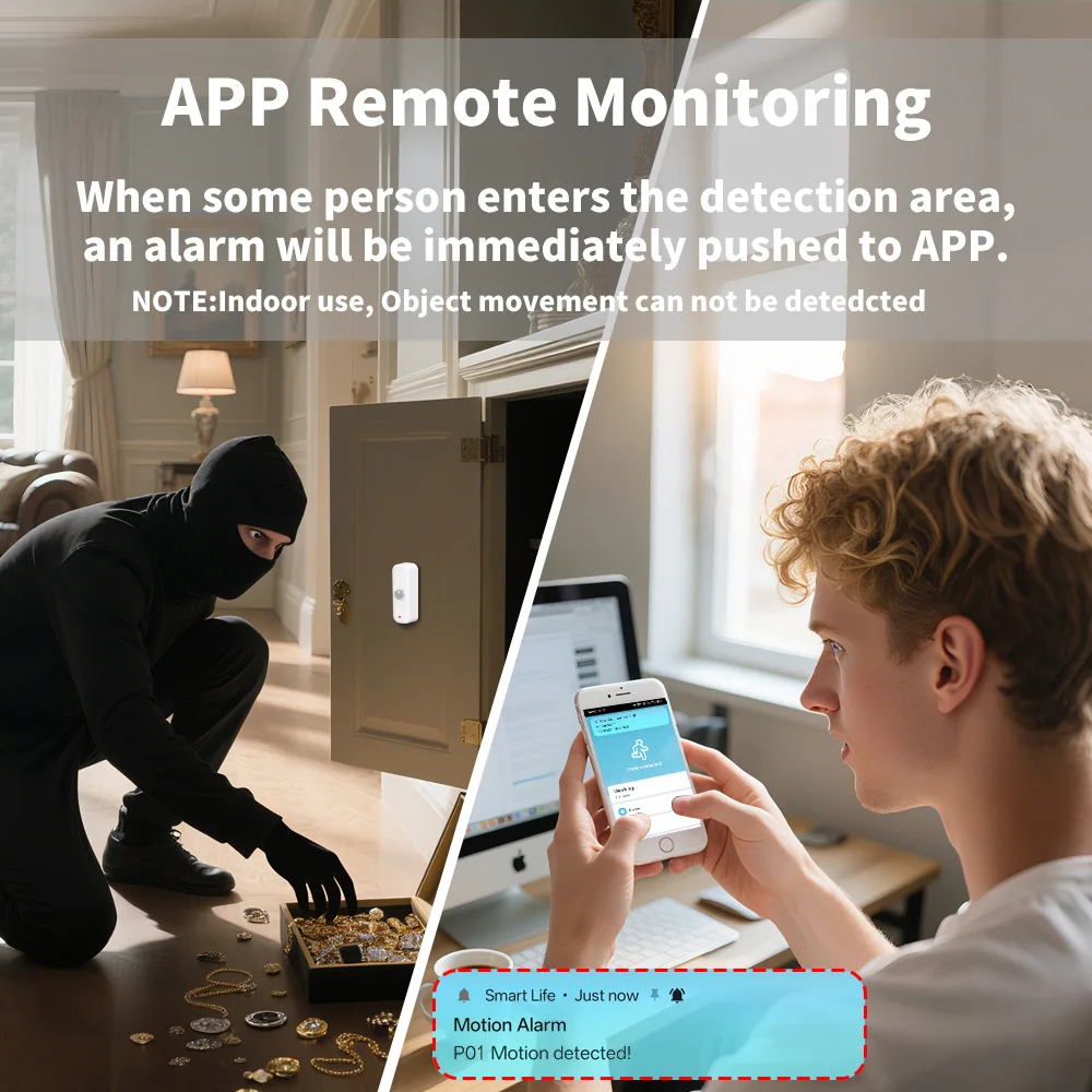 Фото Tuya Zigbee Wi-Fi Smart Pir датчик движения детектор человеческого тела датчик охранной сигнализации работает с Google Home Alexa №4