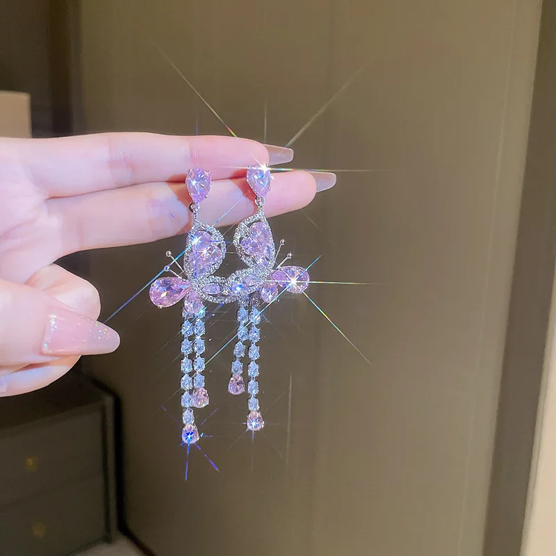 Роскошные бриллиантовые украшения для женщин длинные подвески из