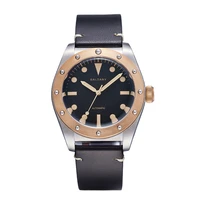 mens vintage style tin bronze stainless steel 200m waterproof swiss luminous automatic mechanical watch for men