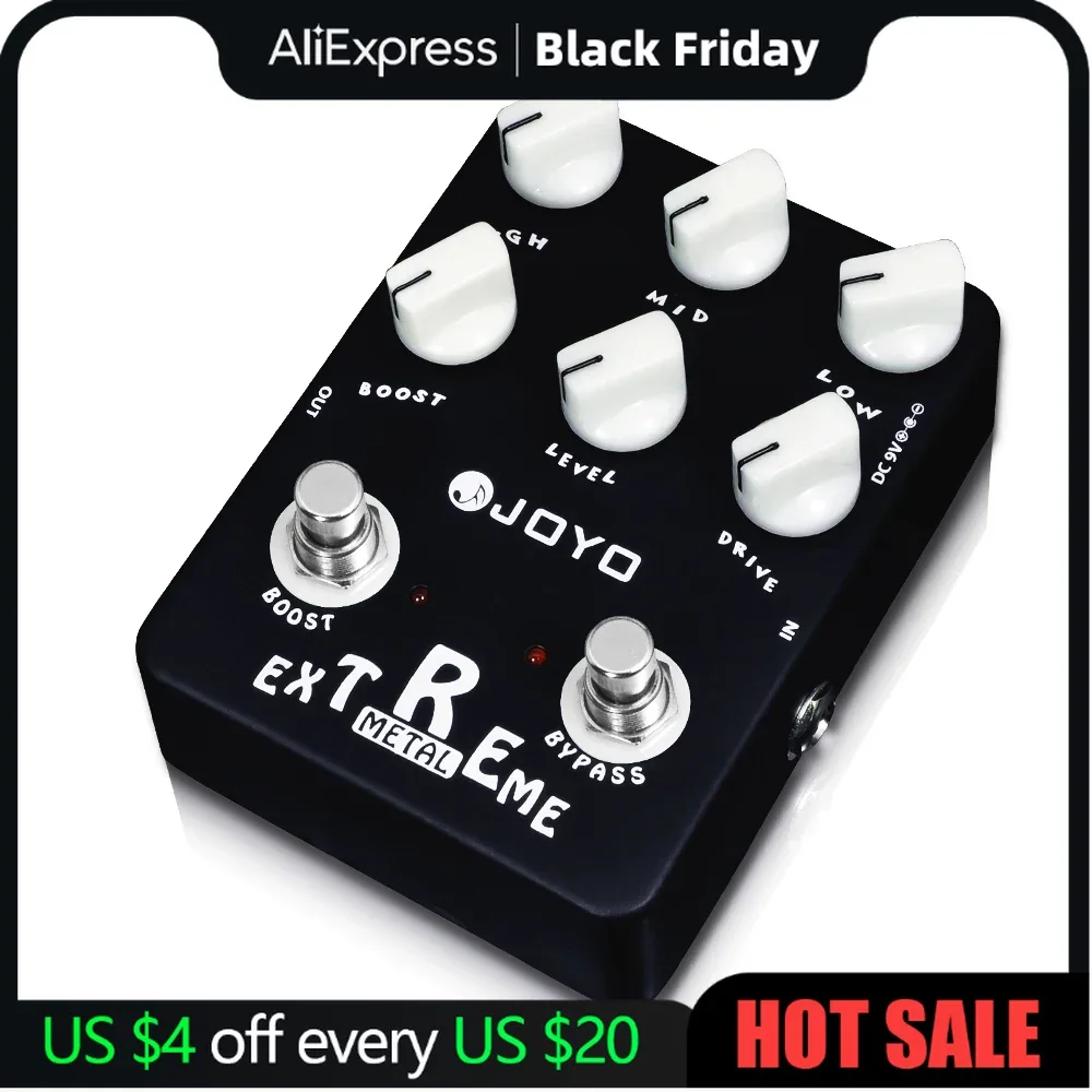 

JOYO JF-17 EXTREME Metal Pedal Distortion Guitar Pedal Effect High Gain Overdrive Pedal for Electric Guitar Bass True Bypass