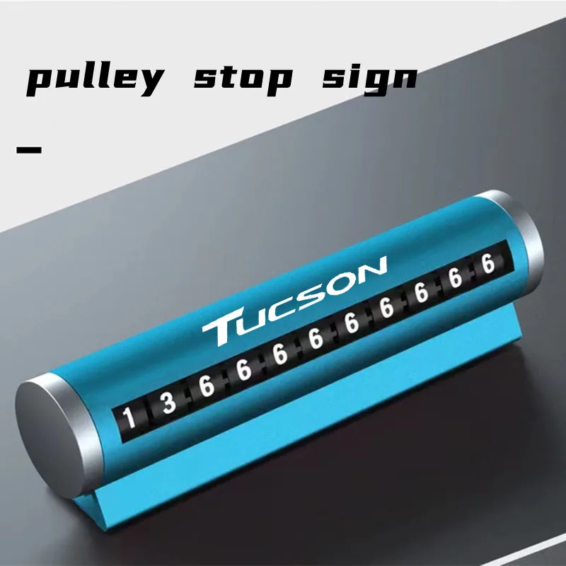 

For Tucson Car Metal Temporary Parking Card Rotate Phone Number Plate Aluminum Stickers Park Stop Auto Accessories