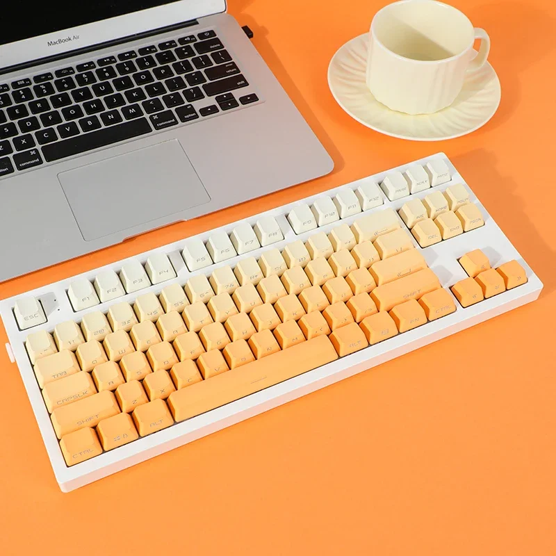 134 клавиши/набор оранжевые градиентные колпачки с боковой печатью OEM PBT двойная