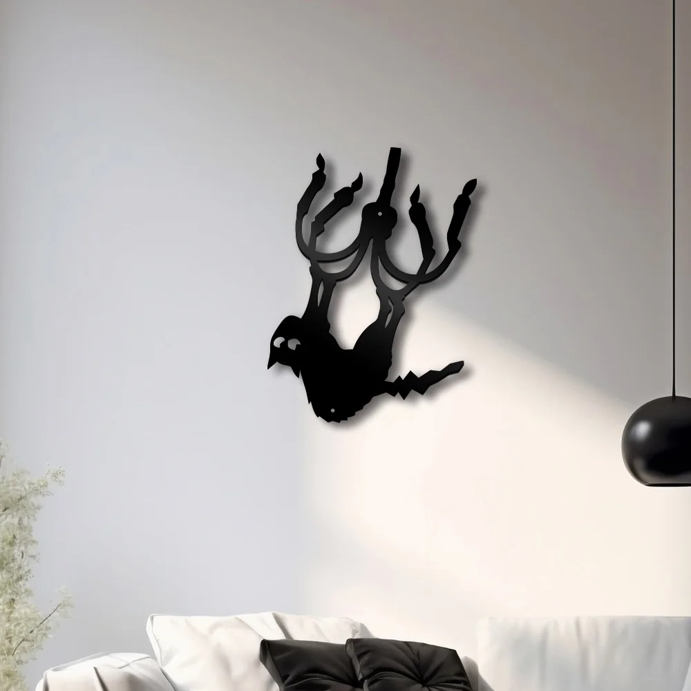 1 Шт. Металлический Настенный Декор Кошка И Люстра Художественная Скульптура