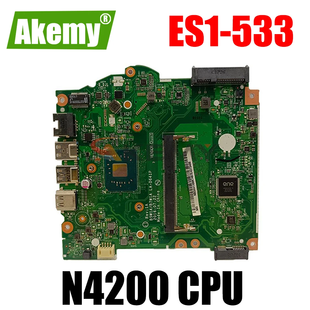 

For Acer Aspire ES1-533 Laptop Motherboard Processor N4200 NBGFT1100B LA-D641P 2G RAM