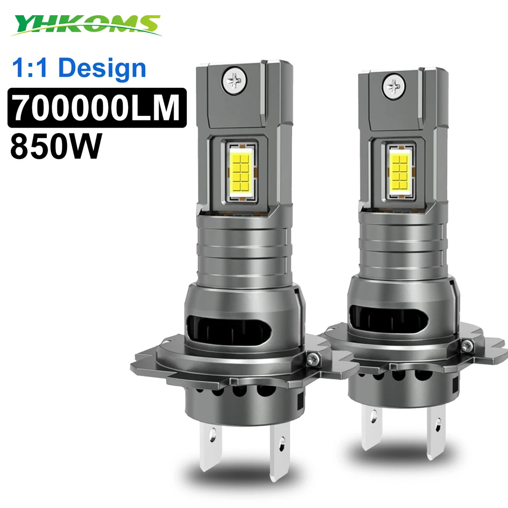 

YHKOMS H7 Светодиодная лампа для фар Мини Беспроводная 60W 20000LM 6000K CSP для автомобильных фар Автодиодные лампы H7 Turbo Led 12V Автомобильные