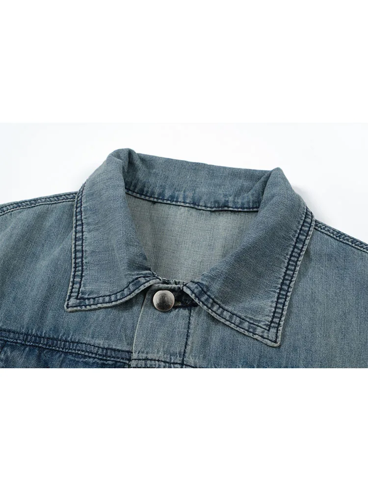 Женское джинсовое платье-поло без рукавов элегантное ТРАПЕЦИЕВИДНОЕ цельное