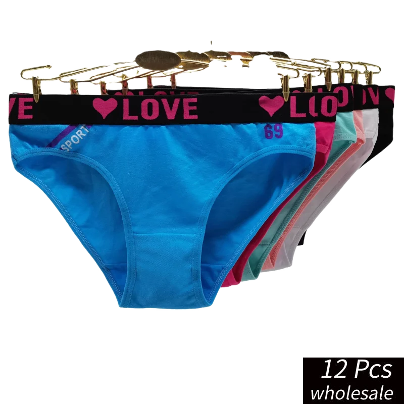 

Alyowangyina 12 pcs/lot 6 colour Cotton Panty Solid Women's Panties Comfort Underwear Briefs Women Sexy Panty Intimates 89472