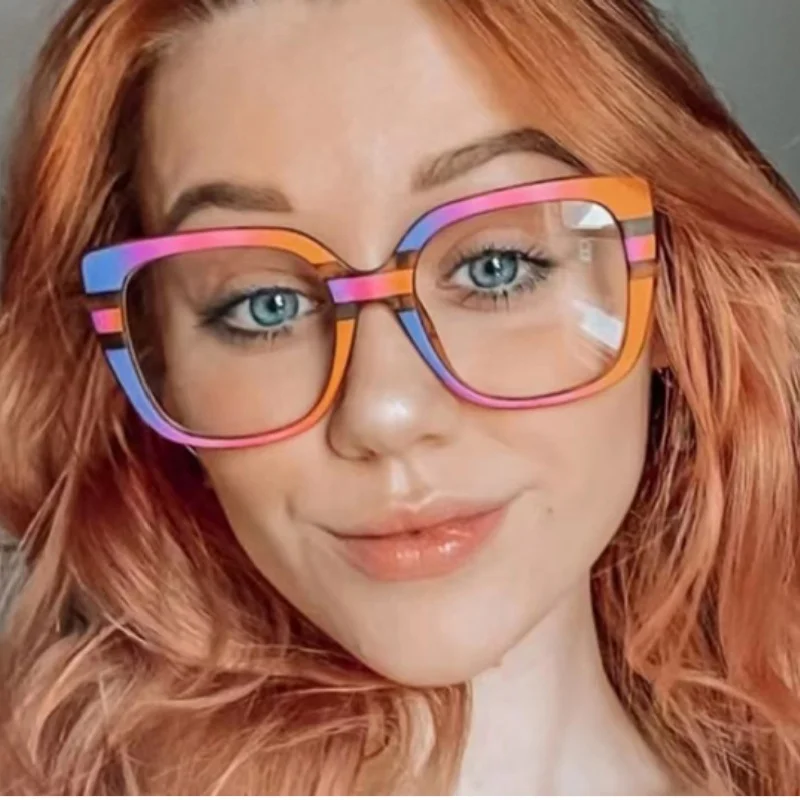 Очки для компьютера мужчин и женщин Большая квадратная оправа модные брендовые