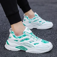 mens shoes spring and autumn new casual sports thick bottom color matching breathable dad shoes student running shoes