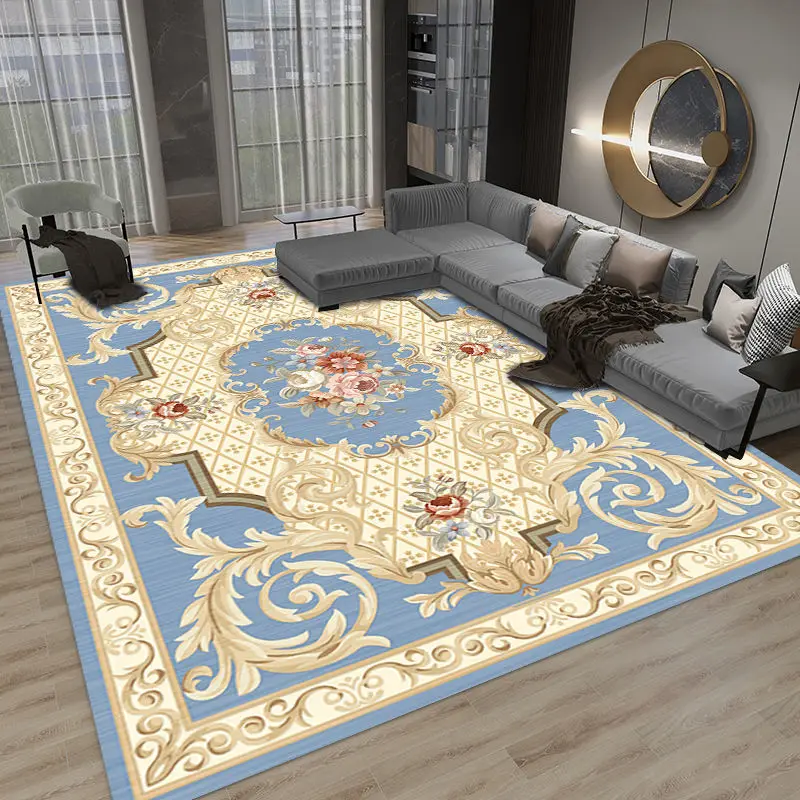Alfombra clásica china para sala de estar, tapete de decoración para dormitorio, Hotel, salón, pasillo, Material de fibra de poliéster
