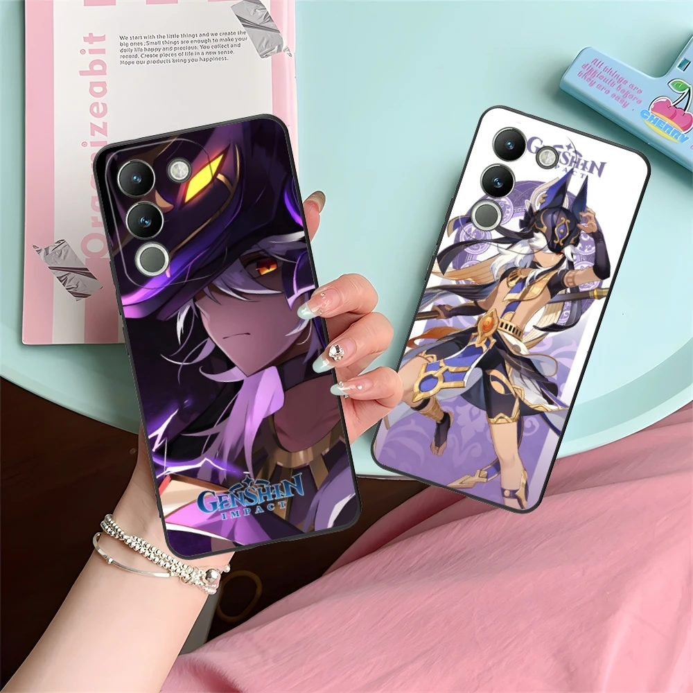 Чехол для телефона Genshin Impact Cyno черный мягкий чехол VIVO Y95 Y93 Y31 Y20 V19 V17 V15 Pro X60 NEX