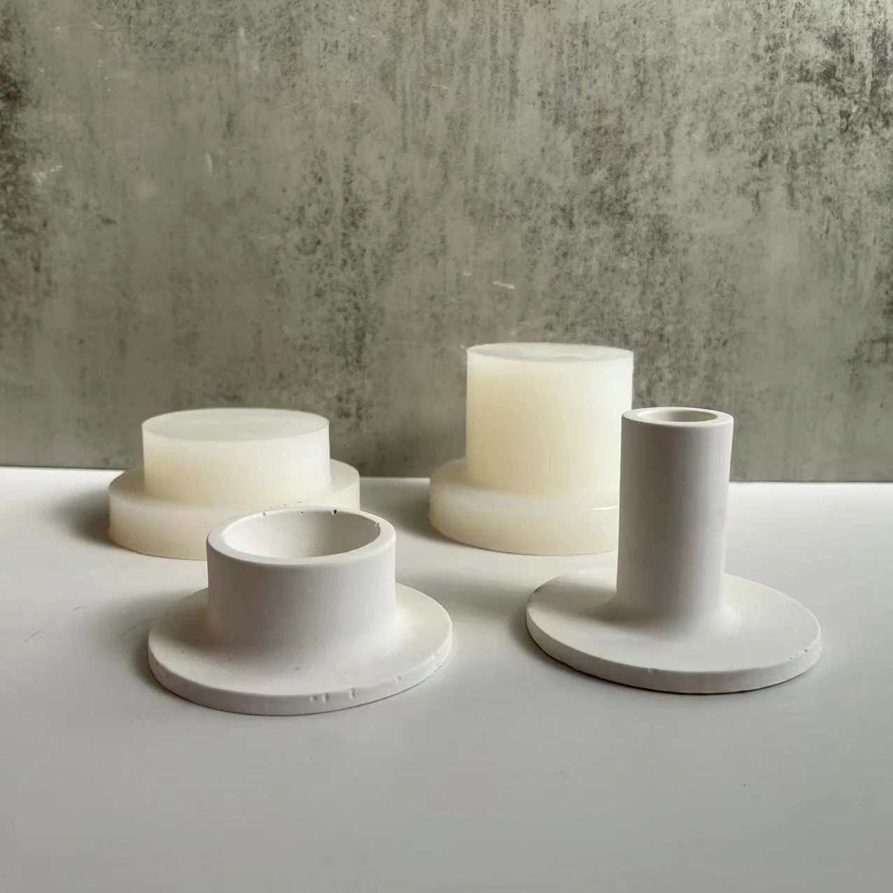 

Round Candle Holder Mould Homemade Concrete Gypsum Candle Container Mold Candlestick Casting Silicone Mould Home Decoration