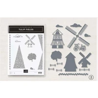 new embossing templates windmill metal cutting dies and stamps set diy craft paper greeting card scrapbooking diary decoration