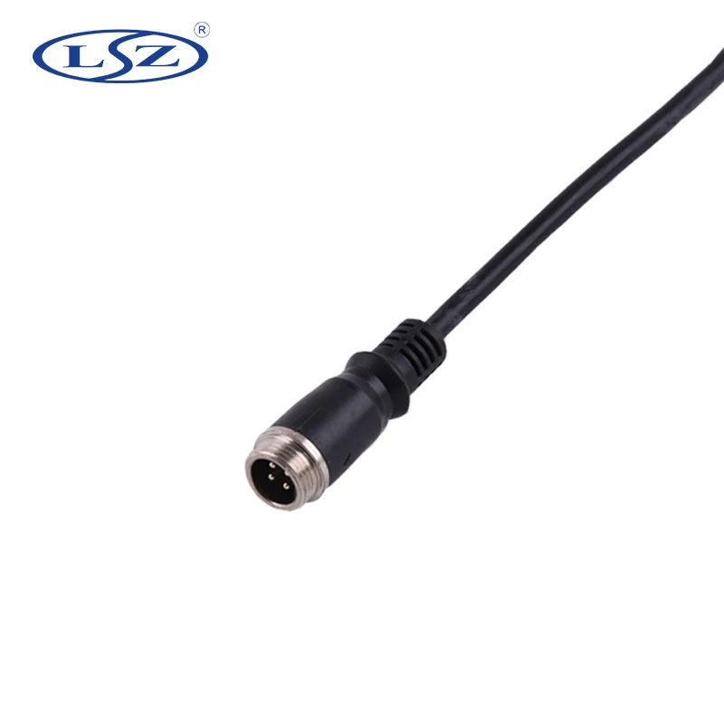 

4-core copper aerial head male extension cable shield aviation plug connection car camera monitoring wire