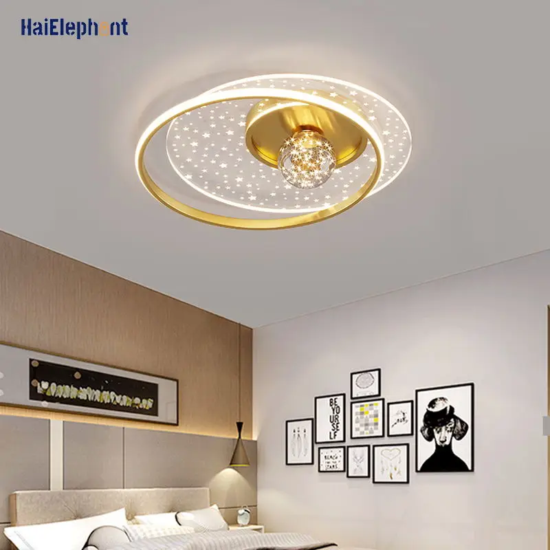 

Modern Gypsophila Ceiling Chandelier Lamps For Living Room Bedroom Study Gold Surface Mounted Lights Home Deco Lighting Fixture