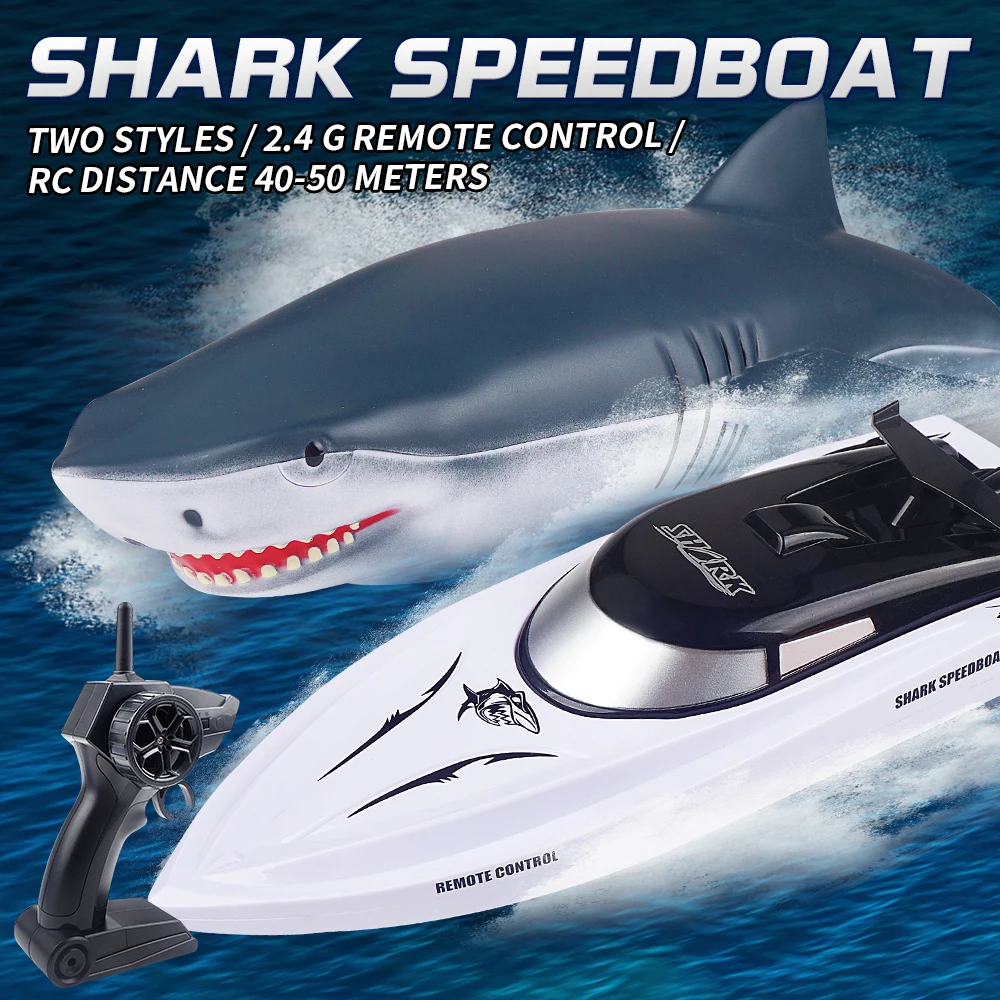 

2.4GHz 2 In 1 RC Boat 10Km/H High Speed Speedboat Children Remote Control Shark Summer Water Electric Remote Control Boat Toys