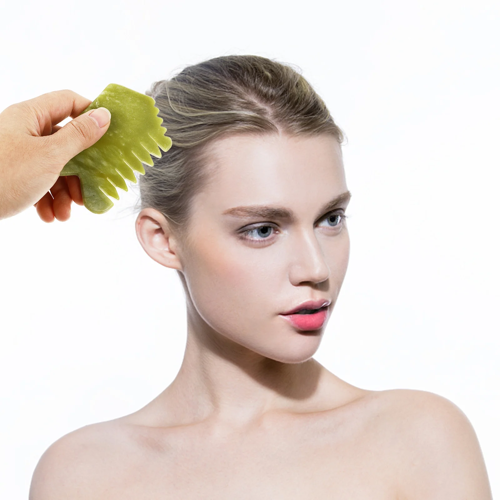 Гребень для волос Guasha Xiuyan Нефритовый массажный инструмент скребок зеленого