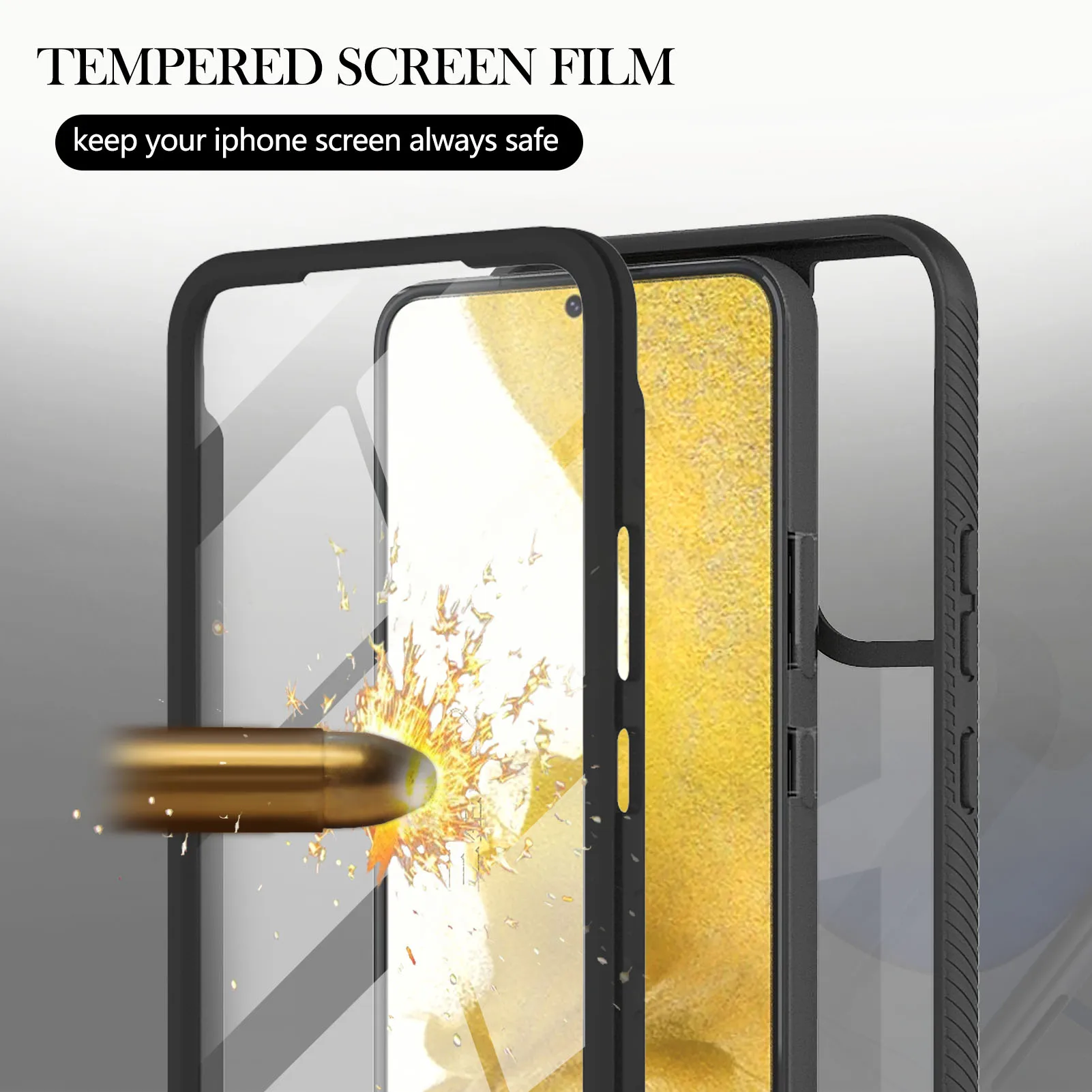 

PET Front Screen Protection Film Armor Shockproof Case For Samsung Galaxy S22 Ultra S21 Plus S20 FE 2022 Transparent Back Cover
