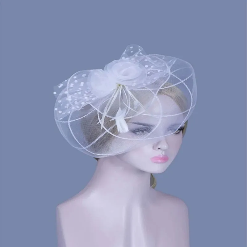 

Bridal Veil wedding courtesy with headdress flowers elegant shape Hair Clip Hair Hoop Decor Mesh Bridal Veil