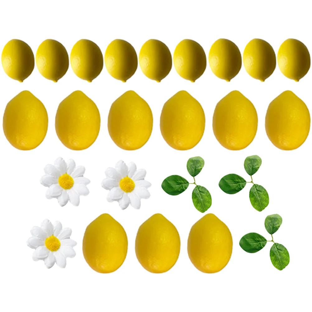 

Set Realistic Lemon Photo Prop Fake Fruit Lemons Artificial Yellow Simulation Decoration