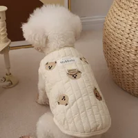Pet Clothing Dogs Coat Dog Clothes Costume French Bulldog Print Cute Autumn Winter White Boy Mascotas Bear Vest Cotton Leash 