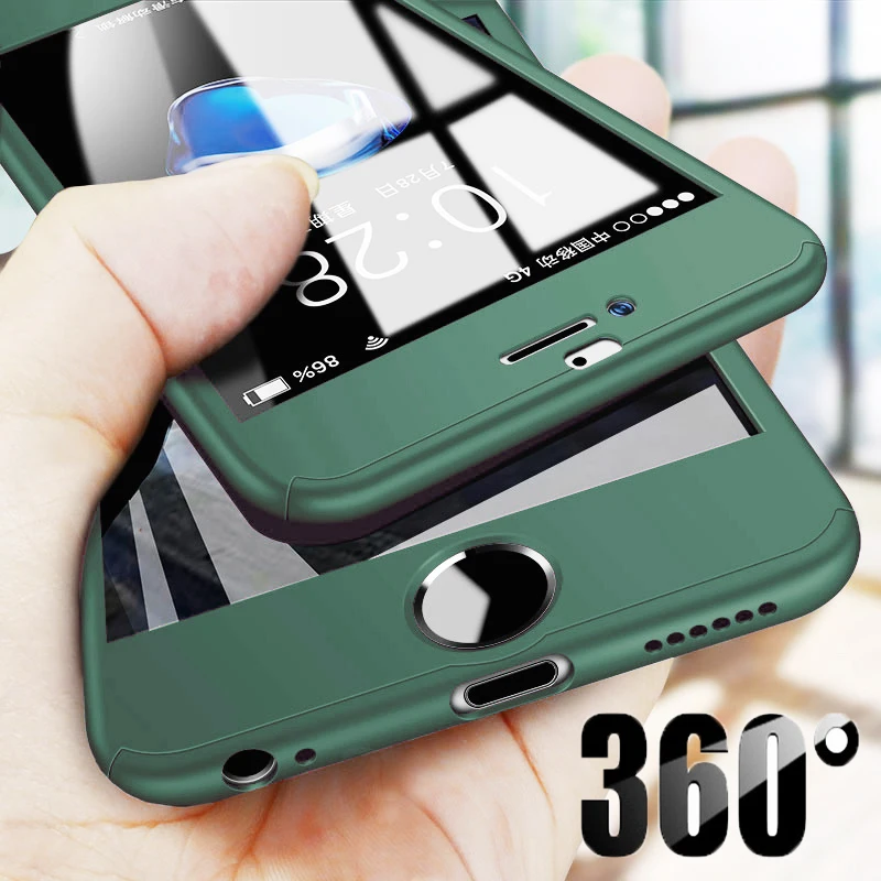 

Luxury 360 Full Body Cover for iPhone 11 Pro Max XR XS X Cases with Tempered Glass Case for iPhone SE 2020 8 7 6 6S Plus 5 5S SE