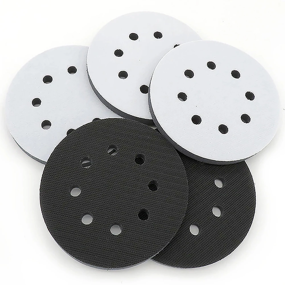 

5pcs 5 Inch 125Mm 8Hole Soft Sponge Interface Pad For Hook&Loop Sanding Discs Sanding Pads For Uneven Surface Polishing Abrasive