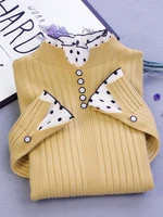 irregular slim elasticity long sleeve top women sweater 2022 autumn winter half high collar pullovers clothes knitted sweaters