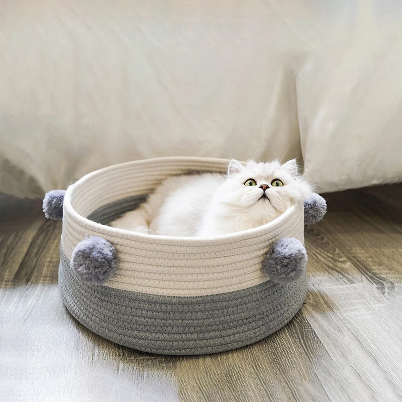 

Pet bed for basket house for cats products accessories lit pour chat legowisko dla kota weave cat hammock stuff cama para gato