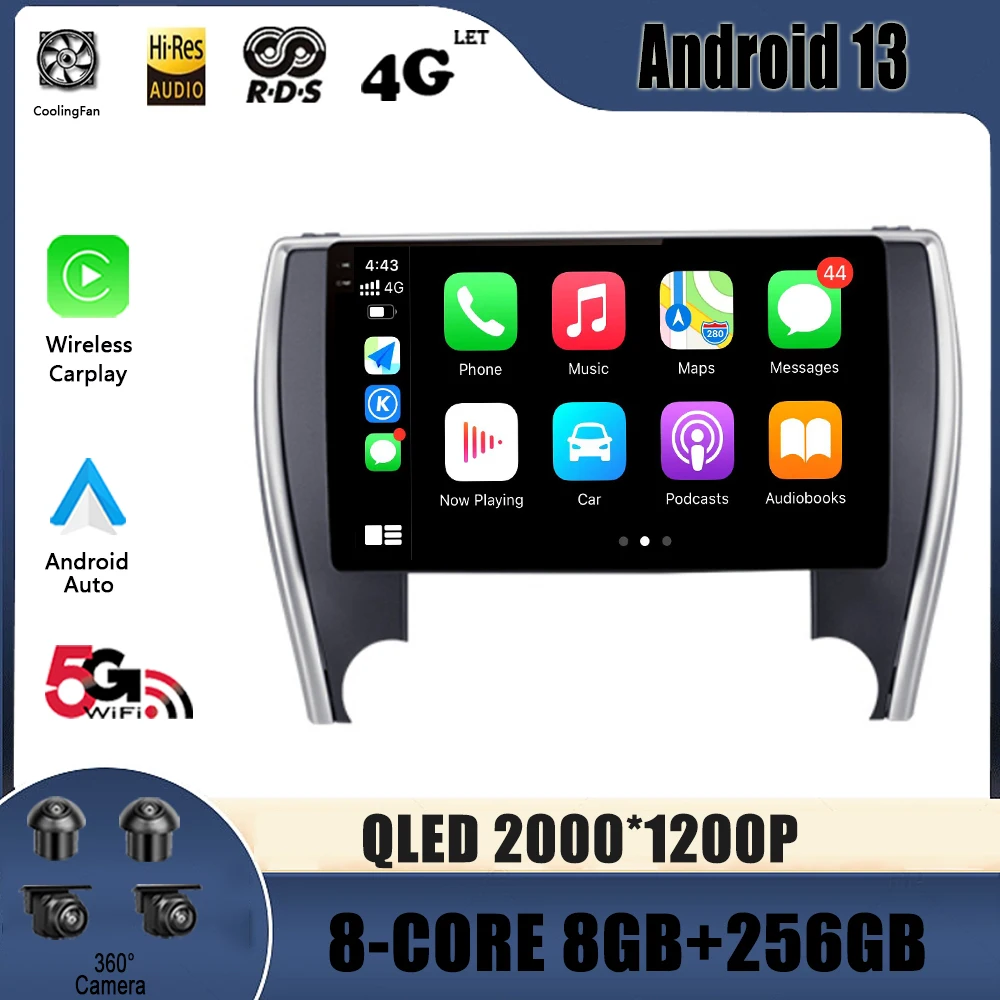 

Android 13 для Toyota Camry 7 2014 - 2017 автомобильный радиоприемник мультимедийный видеоплеер навигация 4G GPS No 2din 2 din dvd