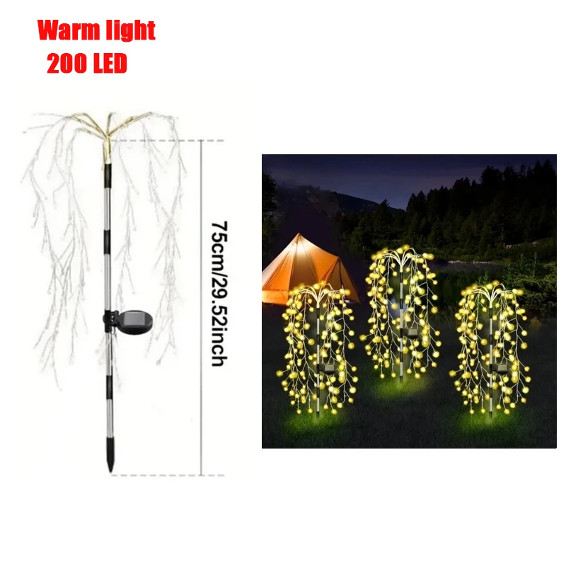 

Светодиодные садовые фонари на солнечной энергии "Ивовое дерево"