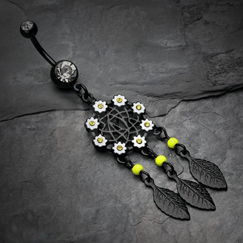 1 шт. 361L стальные полые клетчатые висячие кольца для пупка женщин и девушек 14 г