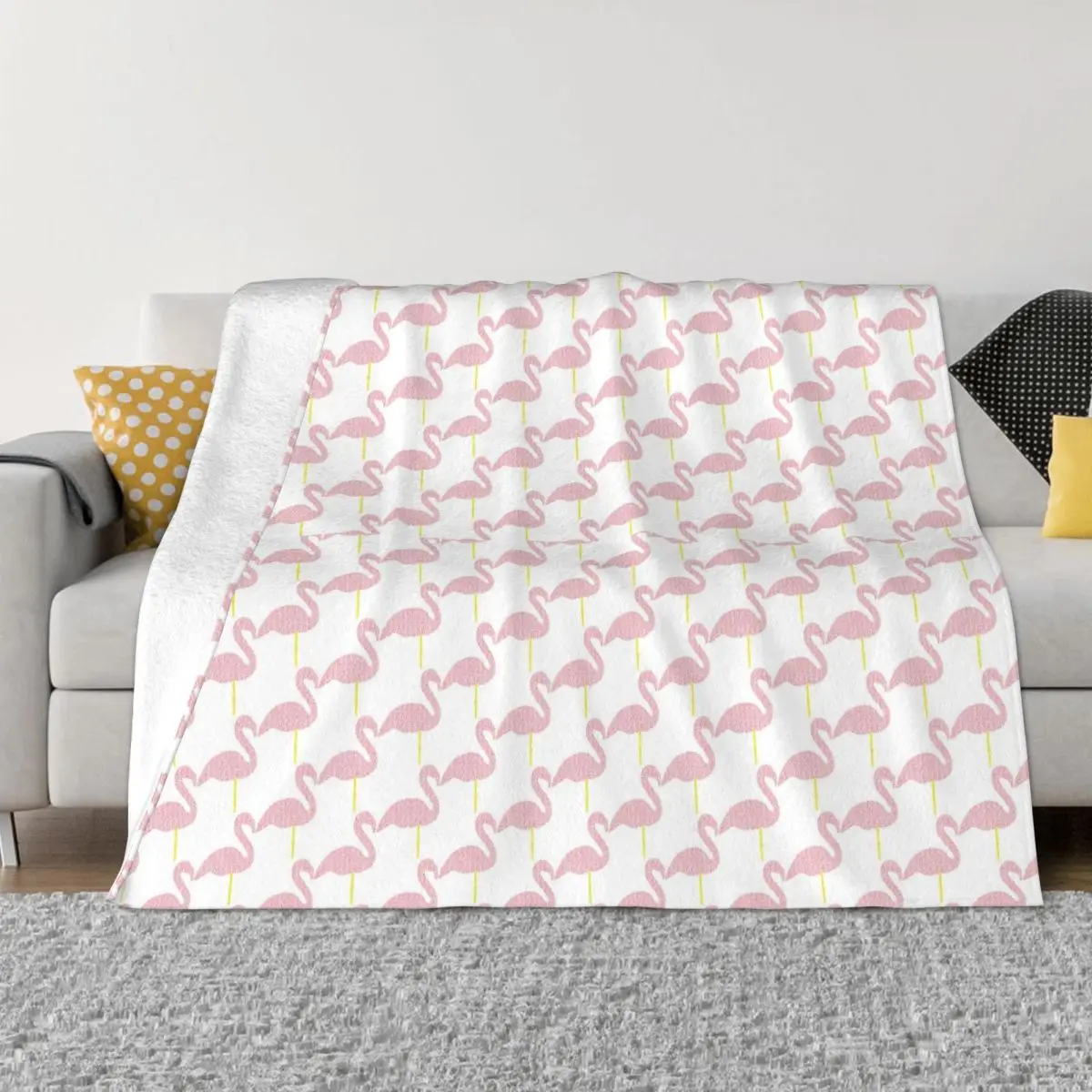 

Flamingo Pink Portable Warm Throw Blankets for Bedding Travel