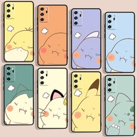 pokemon pikachu phone case for huawei p10 p20 p30 p40 p50 lite pro 2019 plus lite e black luxury silicone back funda cover soft