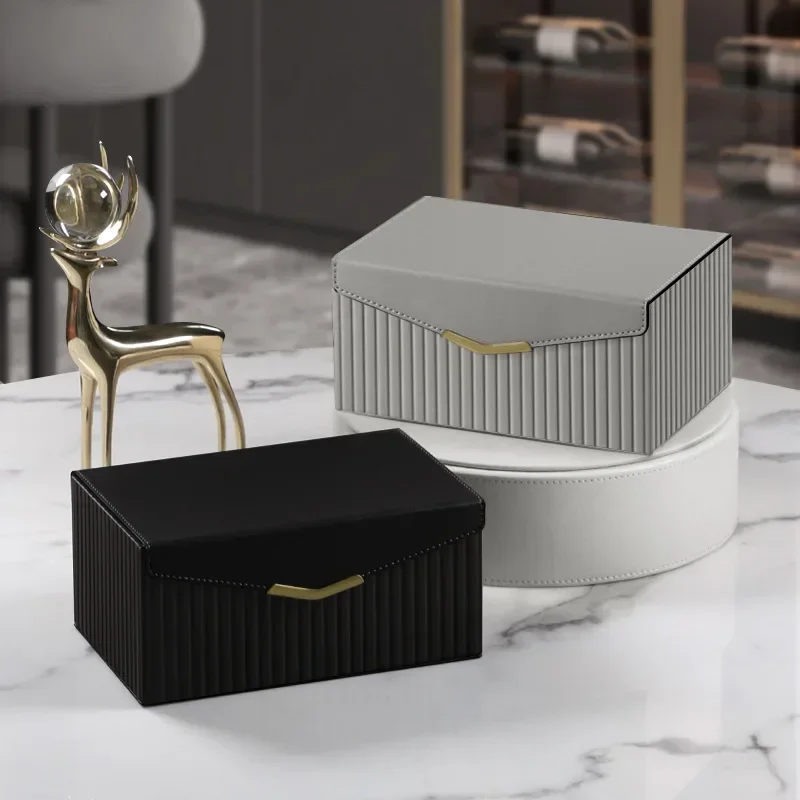 

Mask PU With Disposable Sundries Organizer Box Dustproof Mask Leather Container Desktop Case Storage Lid Mask Medicine Face