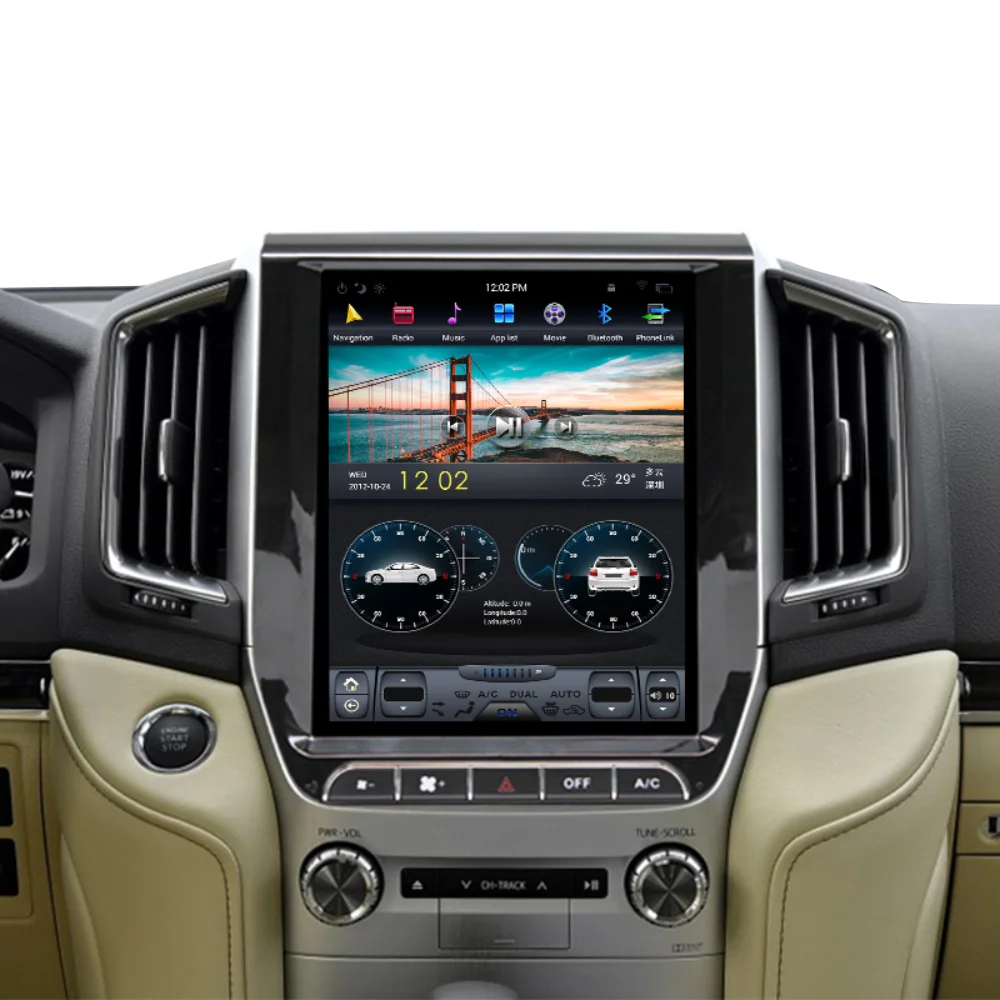 Автомобильный радиоплеер GPS-навигация видео-мультимедиа для Toyota Land Cruiser 2016 Android 13
