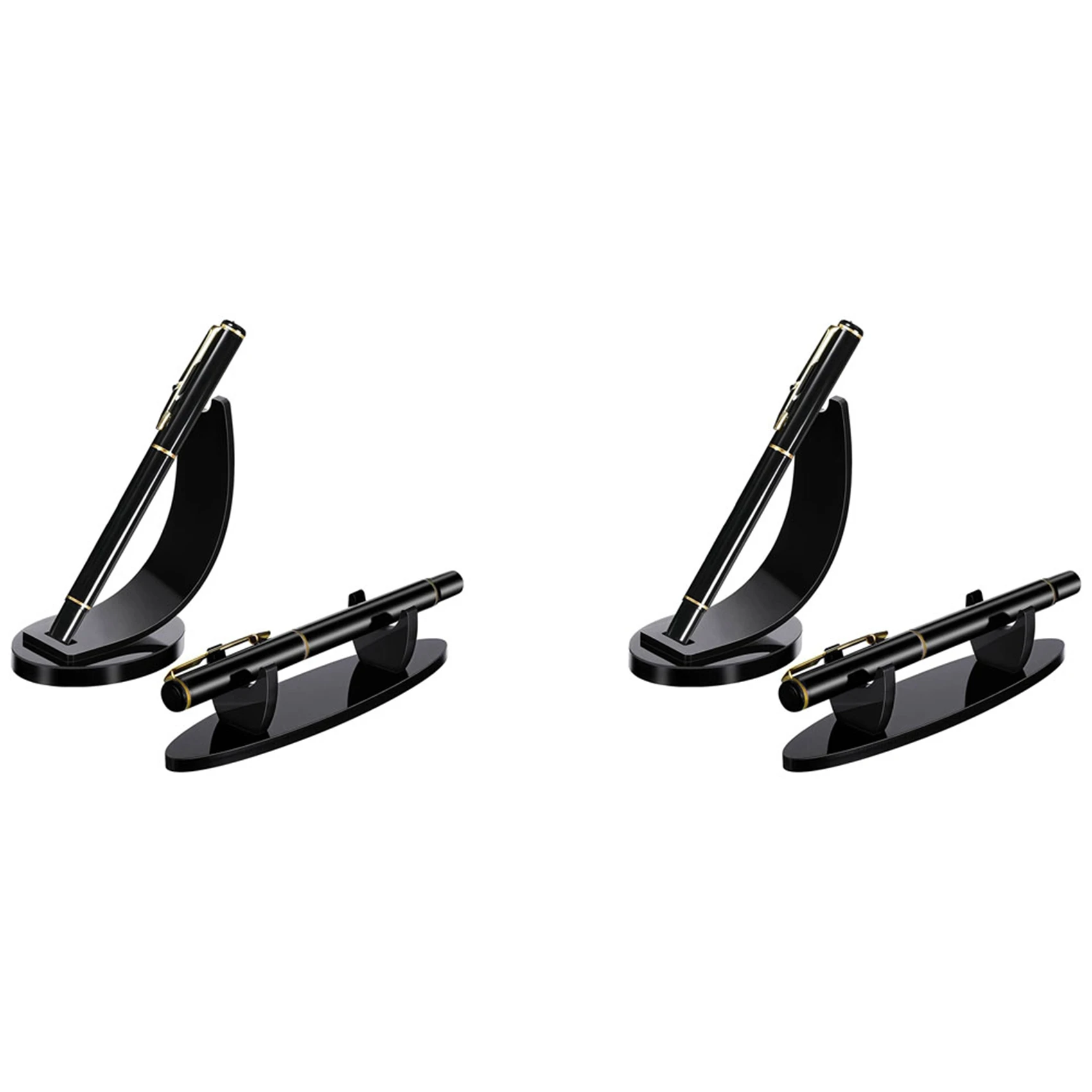 

4 Pieces Acrylic Pen Holder Display Stand Pencil Display Holder Fountain Pen Ballpoint Pen Display Rack (Black)