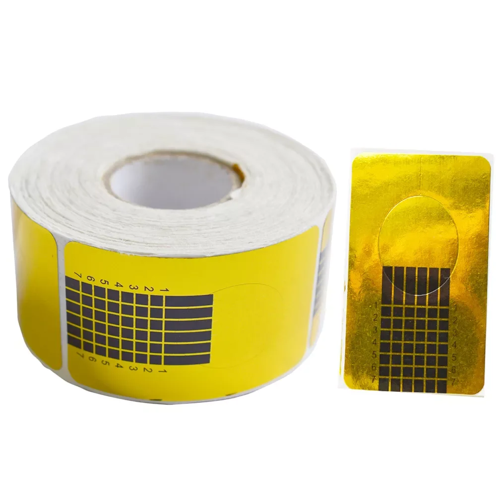 

Gold Square Acrylic Nail Art Extension Tips Form Nail Sticker Polish Gel Nail Art Foils Guide for Manicure Tools NJ070