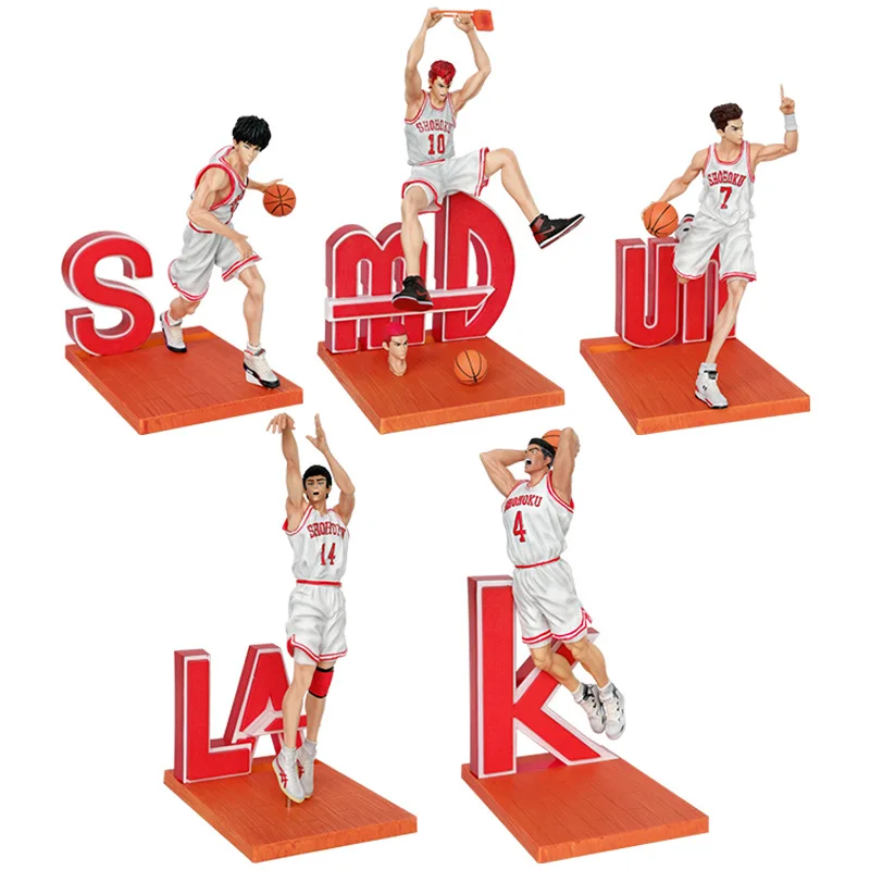 

Slam Dunk Action Figure Anime Rukawa Kaede Sakuragi Hanamichi Ryouta Miyagi Akagi Takenori Mitsui Hisashi PVC Model Set Kid Gift