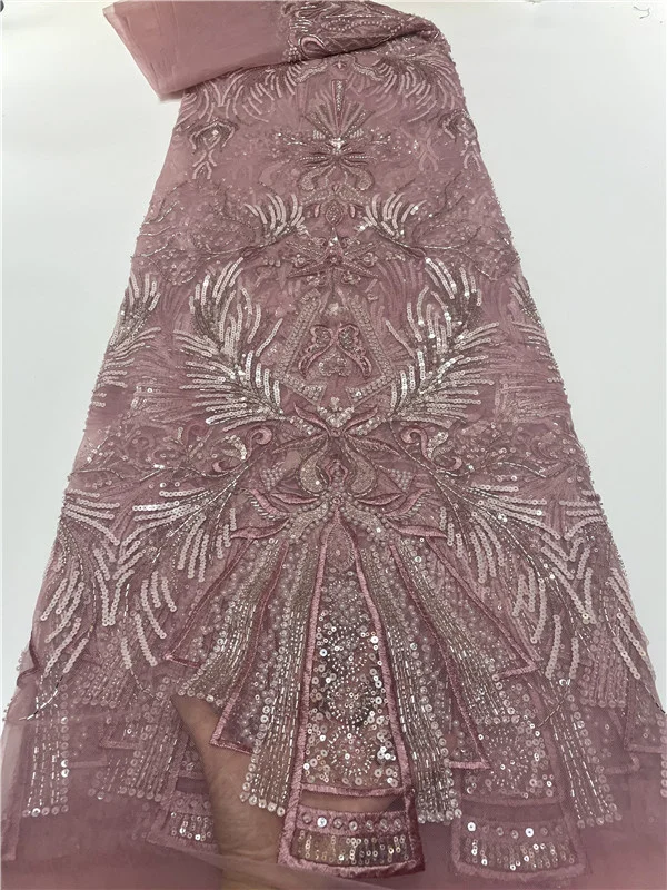 

Кружевная ткань с блестками 2022, сетчатая кружевная ткань 3D из бисера, африканская Свадебная кружевная ткань