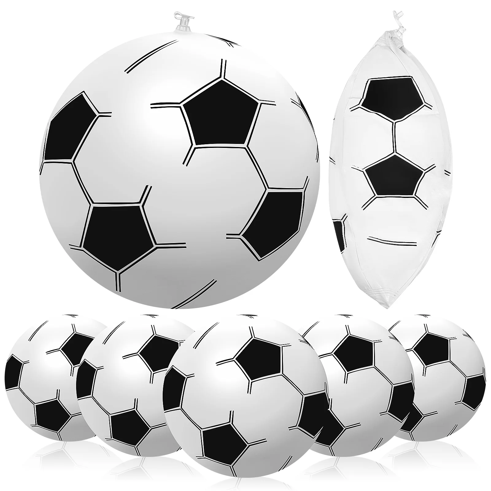 

6 Pcs Toy Football Inflatable Beach Balls Soccer Toys Bouncy Outdoor Playthings Kids' Footballs Pvc