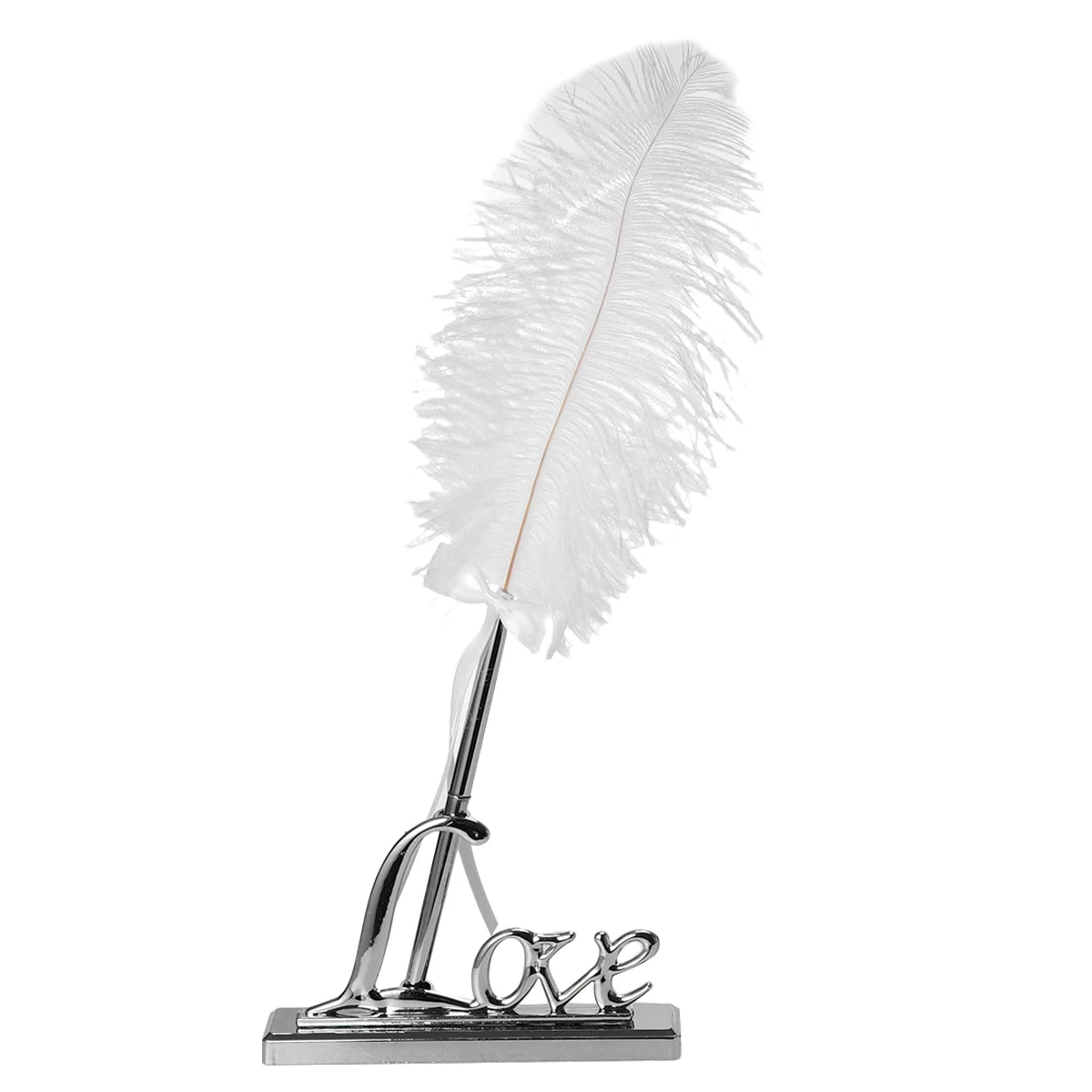 

Pen With Plated Metal Love Holder Wedding Pen Signing Pen for Wedding Bridal Engagement ( Silver )