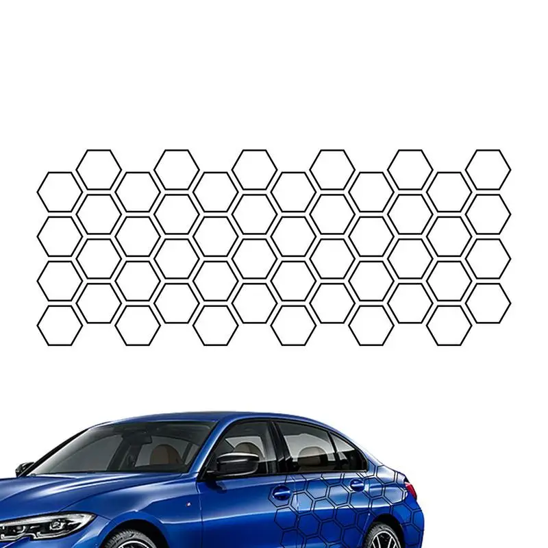 

Car Honeycomb Sticker Geometric Pattern Cute Bees Sticker For Car Side Body 50*200cm/19.68*78.74in Car Door Side Decals Stickers