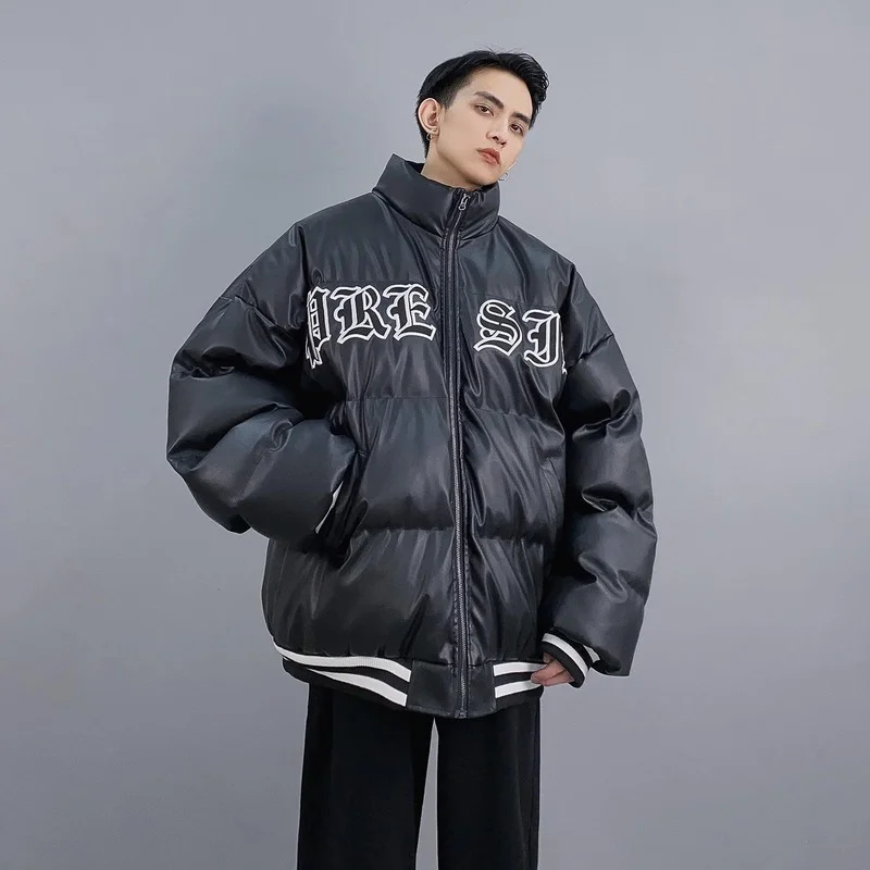 Autumn and Winter New Velvet Warm Down Jacket Fashion Trend Casual All-match Simple Long-sleeved Cardigan Solid Color Jacket