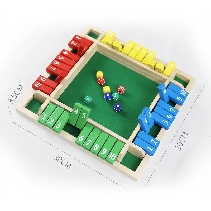 Игра в кости Shut The Box деревянные щитки и кубики 4 игрока паб бар аксессуары для