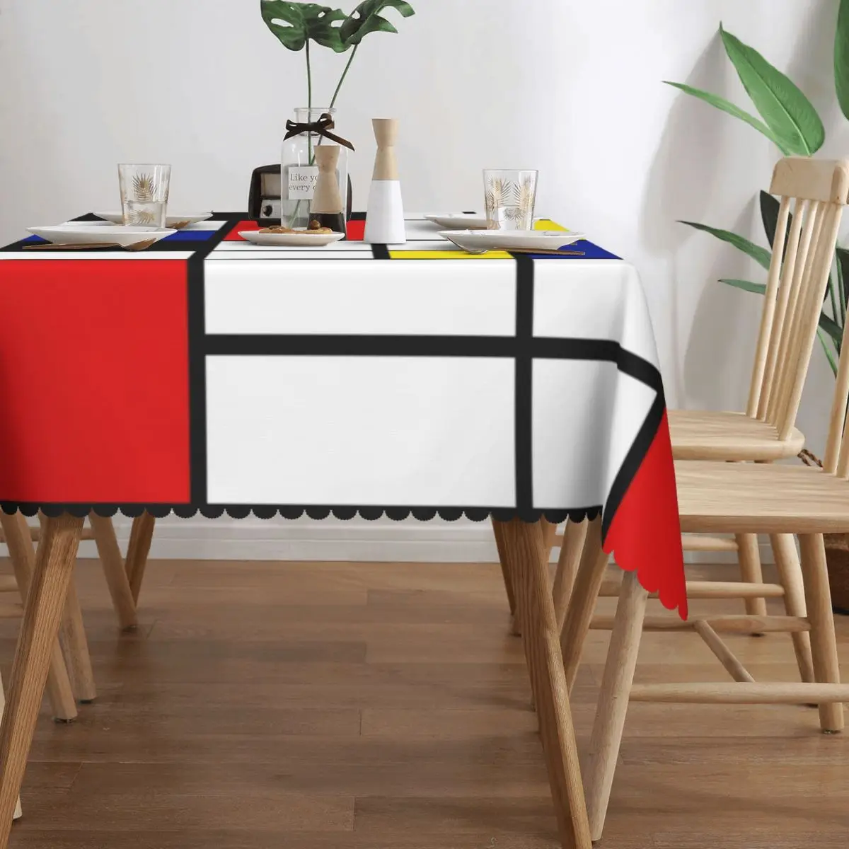 Прямоугольное абстрактное искусство на заказ Скатерть Mondrian 45-50 дюймов