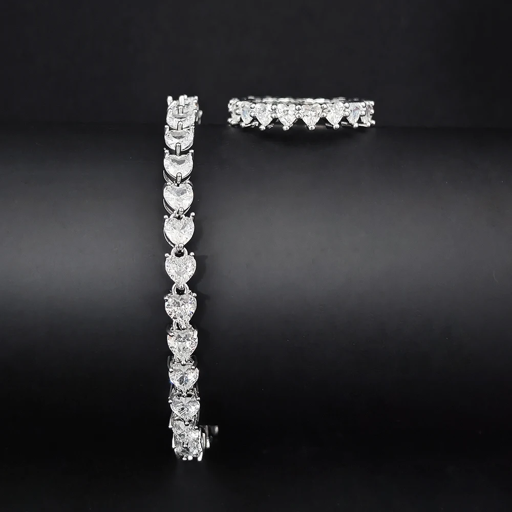 Moonso модное сердце серебряного цвета милый браслет-кольцо комплект ювелирных