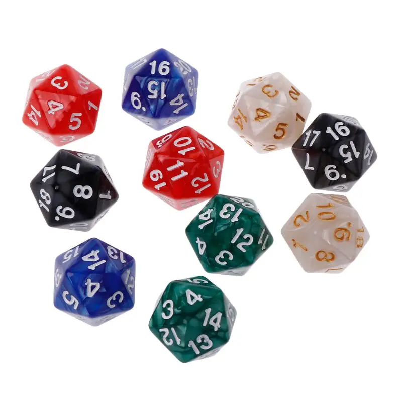 

Dropship 10pcs/set 20 Sided D20 Polyhedral Dices For RPG Poly Desktop Table Games
